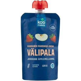 Kotimaista kaurainen mansikka-omena välipala 120 g kalorit ja ravintosisältö