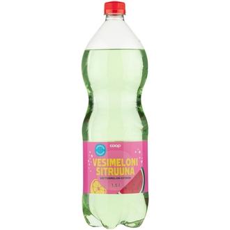 Coop vesimeloni-sitruuna sokeriton virvoitusjuoma 1,5l kalorit ja ravintosisältö - 1 kcal