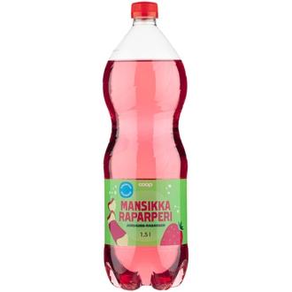 Coop mansikka-raparperi sokeriton virvoitusjuoma 1,5l kalorit ja ravintosisältö - 1 kcal