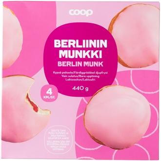 Coop berliininmunkki 4 kpl/440g pakaste kalorit ja ravintosisältö - 357 kcal