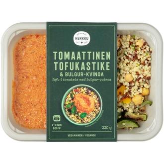 Herkku Tomaattinen tofukastike ja bulgur-kvinoa kalorit ja ravintosisältö - 113 kcal