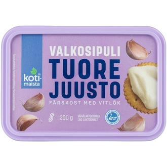 Kotimaista Tuorejuusto valkosipuli 200g kalorit ja ravintosisältö - 214 kcal