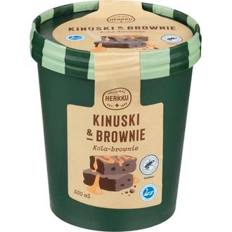 Herkku kermajäätelö kinuski-brownie 500 ml kalorit ja ravintosisältö - 268 kcal