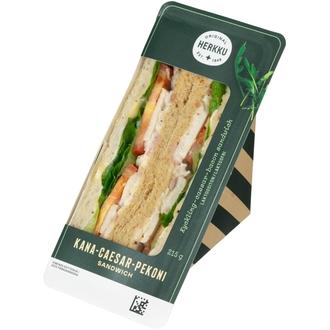 Herkku Kana-caesar sandwich 215 g kalorit ja ravintosisältö - 252 kcal