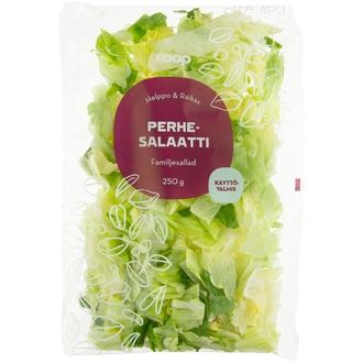 Coop Perhesalaatti 250 g kalorit ja ravintosisältö - 15 kcal