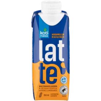 Kotimaista maitokahvijuoma Karamelli 250 ml kalorit ja ravintosisältö - 53 kcal