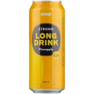 Coop Strong LD Pineapple 8,0 til-% 0,5L ananaksenmakuinen long drink kalorit ja ravintosisältö