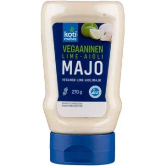 Kotimaista vegaaninen lime-aiolimajo 270 g kalorit ja ravintosisältö