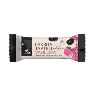 Foodin taatelipatukka 35g lakritsi-vadelma kalorit ja ravintosisältö - 314 kcal