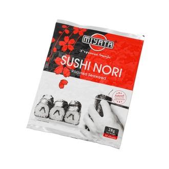 Miyata 28g Sushi Nori kuivattu merilevä kalorit ja ravintosisältö