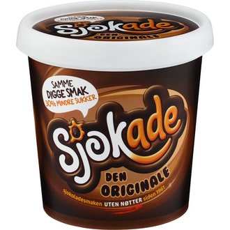Sjokade Original vegaaninen kaakaolevite, vähemmän sokeria 450g UTZ kalorit ja ravintosisältö - 381 kcal