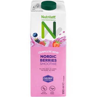 Nutrilett Nordic berries smoothie 900ml vähälaktoosinen Pohjoisten marjojen makuinen smoothie kalorit ja ravintosisältö - 64 kcal