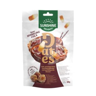 Sunshine Delights Sour​ ​Sparkling​ ​Cola​ ​Flavored​ dates 100 g kalorit ja ravintosisältö - 362 kcal