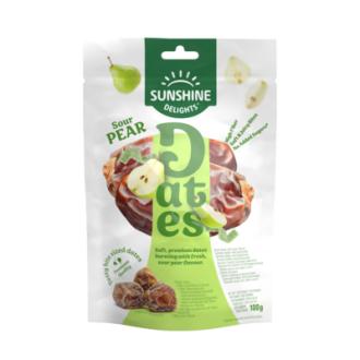 Sunshine Delights Sour pear dates 100g kalorit ja ravintosisältö