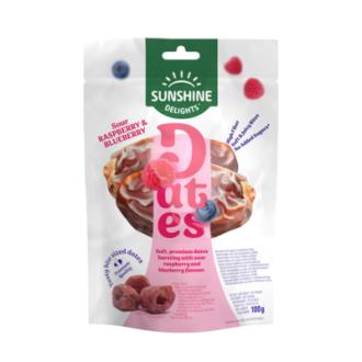 Sunshine Delights Sour Blueberry and Raspberry Flavored dates 100g kalorit ja ravintosisältö - 361 kcal