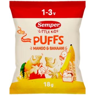 Semper Multigrain Puffs Mango & banana monivilja luomunaksu lapsille 1-3v 18g luomu kalorit ja ravintosisältö - 424 kcal