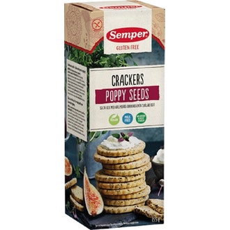 Semper suolakeksi 155g unikonsiemen gluteeniton kalorit ja ravintosisältö - 494 kcal
