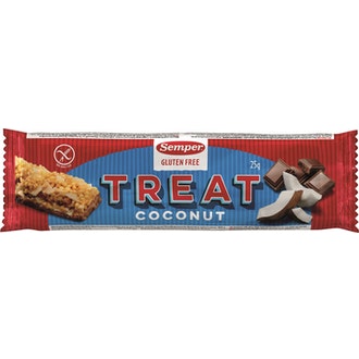 Semper 25g Treat kookos viljapatukka gluteeniton kalorit ja ravintosisältö