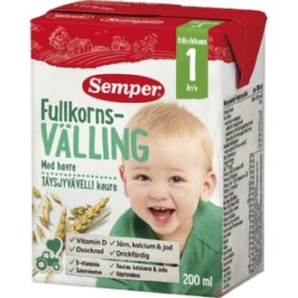 Semper 200ml Täysjyvävelli kaura alkaen 1 v käyttövalmis velli kalorit ja ravintosisältö