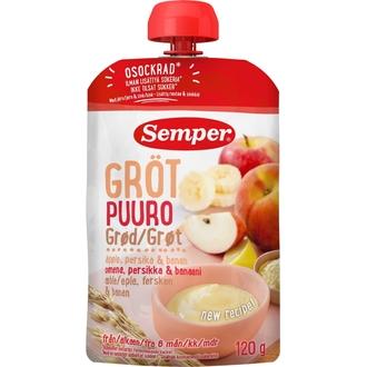 Semper 120g Puuro omena & persikka alkaen 6 kk käyttövalmis kalorit ja ravintosisältö - 85 kcal
