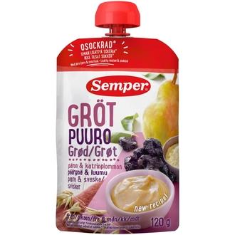 Semper 120G Puuro Päärynä & Luumu Alkaen 6 Kk Käyttövalmis Lastenpuuro kalorit ja ravintosisältö - 97 kcal