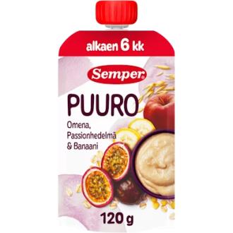 Semper puuro passionhedelmä, omena & banaani 120g alkaen 6kk