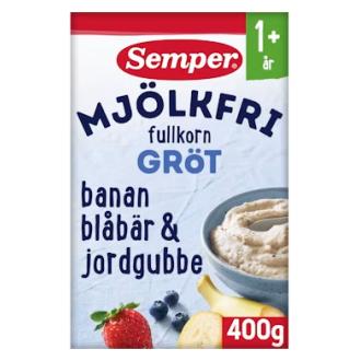 Semper Maidoton puurojauhe banaani, mustikka & mansikka 400g 1+