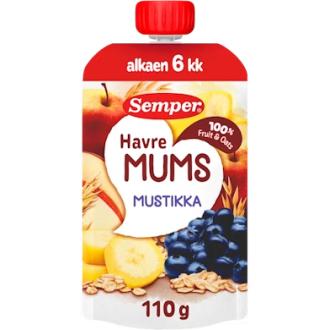 Semper Havremums Mustikka & kaura alkaen 6kk hedelmäsose 110g
