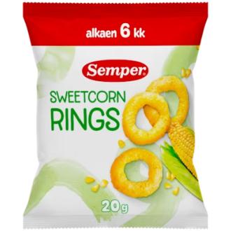 Semper Sweetcorn rings maissinaksu alkaen 6kk 20g luomu kalorit ja ravintosisältö - 432 kcal