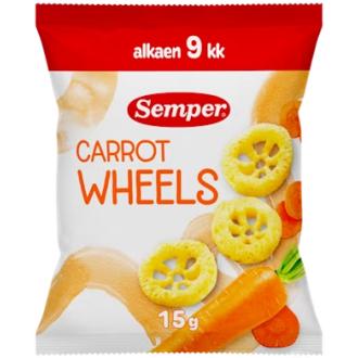 Semper Carrot wheels porkkananaksu lapsille 15g alkaen9kk luomu kalorit ja ravintosisältö - 407 kcal