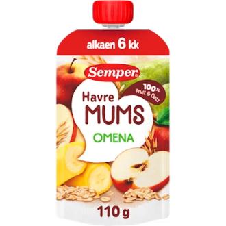 Semper Havremums Omena & kaura alkaen 6kk hedelmäsose 110g kalorit ja ravintosisältö - 71 kcal