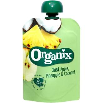 Organix Just Omena, Ananas &amp; Kookos 100G  Alkaen 6 Kk, Luomuhedelmäsose kalorit ja ravintosisältö