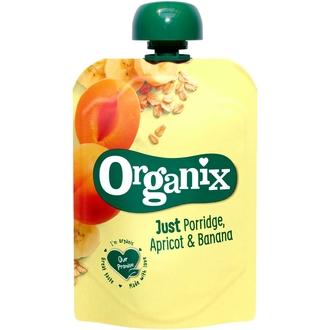 Organix Just Puuro, Aprikoosi &amp; Banaani 100G  Alkaen 6 Kk, Luomu Käyttövalmis Puuro kalorit ja ravintosisältö