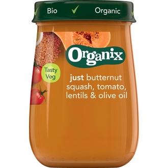 Organix Luomu Myskikurpitsa, Tomaatti, Linssit & Oliiviöljy 190G, Vihannessose Alkaen 6 Kk kalorit ja ravintosisältö
