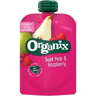 Organix Just Päärynä & Vadelma 100G Alkaen 6 Kk, Luomuhedelmäsose kalorit ja ravintosisältö