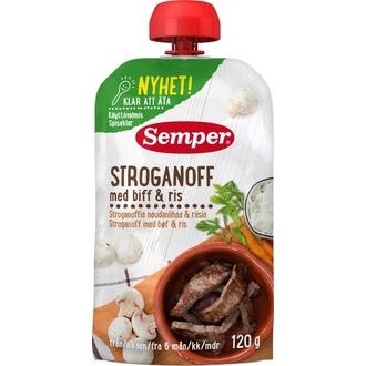 Semper 120G Stroganoffia Naudanlihaa &amp; Riisiä Alkaen 6 Kk, Lasten Valmisateria kalorit ja ravintosisältö