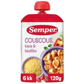 Semper couscous, kana & basilika 120g alkaen 6kk kalorit ja ravintosisältö - 72 kcal