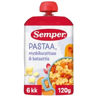 Semper pasta, myskikurpitsa & bataatti 120g alkaen 6kk kalorit ja ravintosisältö - 70 kcal