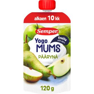 Semper Yogomums Päärynä jogurttihedelmäsose alkaen 10 kk 120g kalorit ja ravintosisältö - 74 kcal