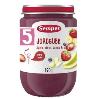 Semper hedelmäsose mansikka päärynä banaani mustikka 190g 5kk kalorit ja ravintosisältö - 58 kcal
