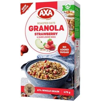 AXA Granola Mansikka & Auringonkukansiemenet 475g kalorit ja ravintosisältö