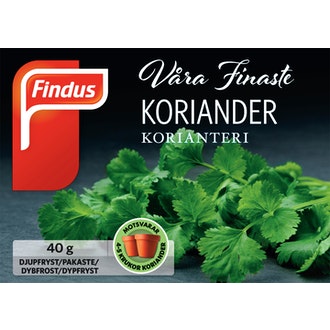 Findus korianteri 40g pa kalorit ja ravintosisältö
