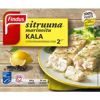 Findus sitruunamarinoitu kala MSC 260g pakaste kalorit ja ravintosisältö - 265 kcal