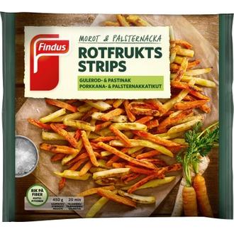 Findus porkkana ja palsternakkatikut 450g gluteeniton pakaste kalorit ja ravintosisältö - 151 kcal