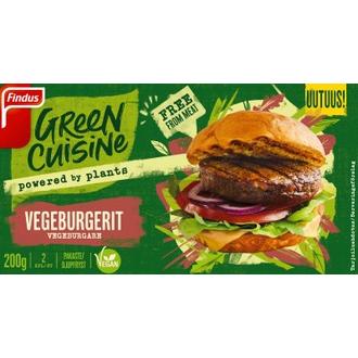 Findus Green Cuisine vegeburgerit 2kpl/200g pakaste kalorit ja ravintosisältö - 237 kcal