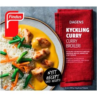 Findus Dagens Curry Broileri 390g kalorit ja ravintosisältö