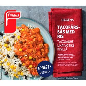 Findus Dagens Tacojauhelihakastike riisillä 390g kalorit ja ravintosisältö