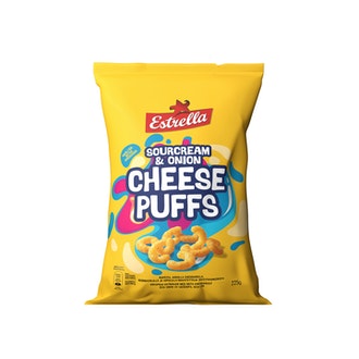 Estrella 225g Cheese Puffs Sourcream onion kalorit ja ravintosisältö - 533 kcal