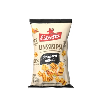 Estrella linssisipsi 110g roasted onion kalorit ja ravintosisältö