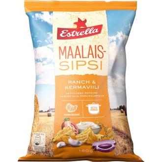 Estrella Maalaissipsi Ranch 180g kalorit ja ravintosisältö